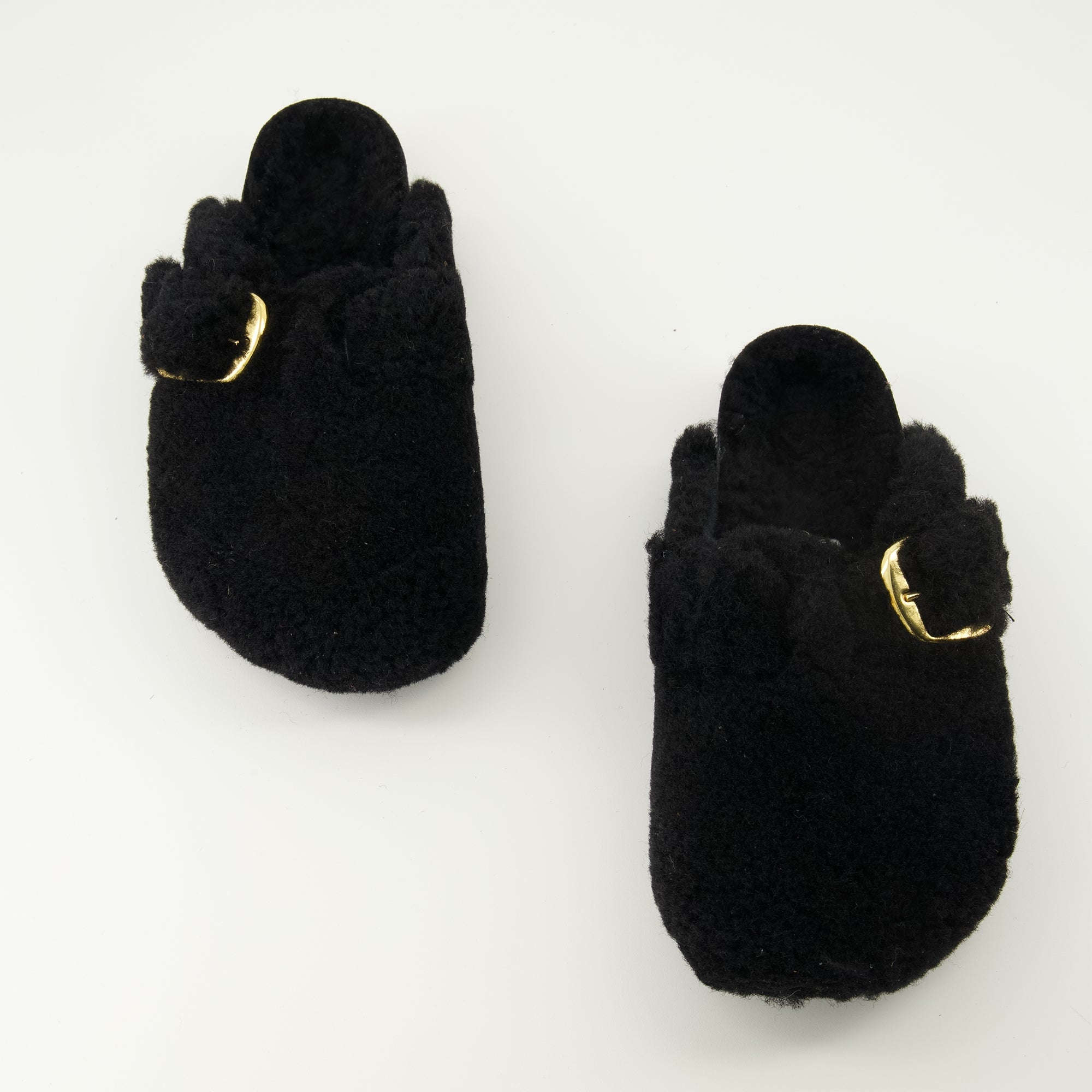 Mules Boston en teddy noir