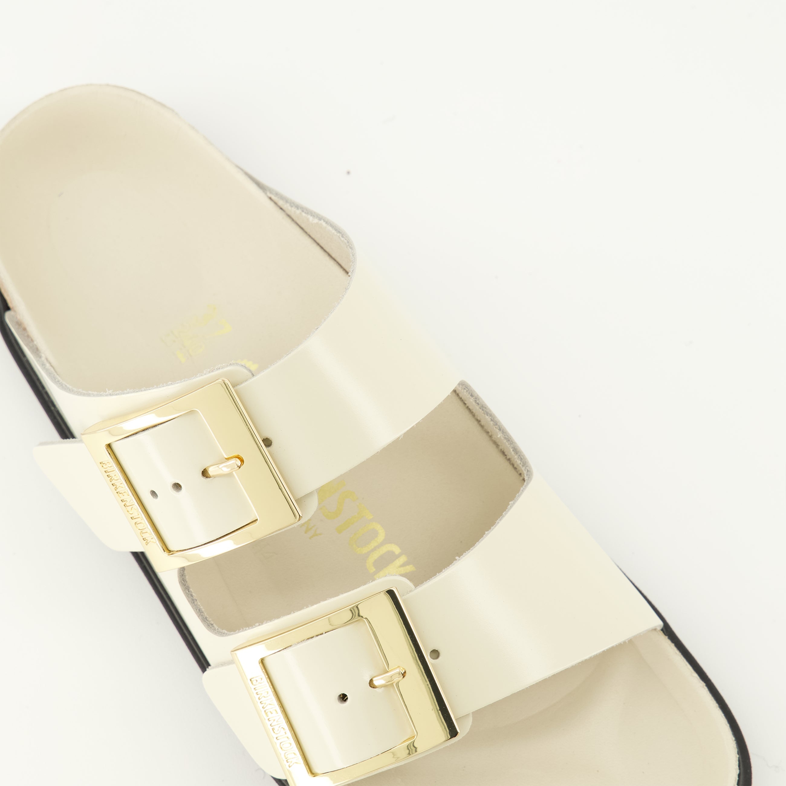 Sandales Arizona en cuir verni blanc