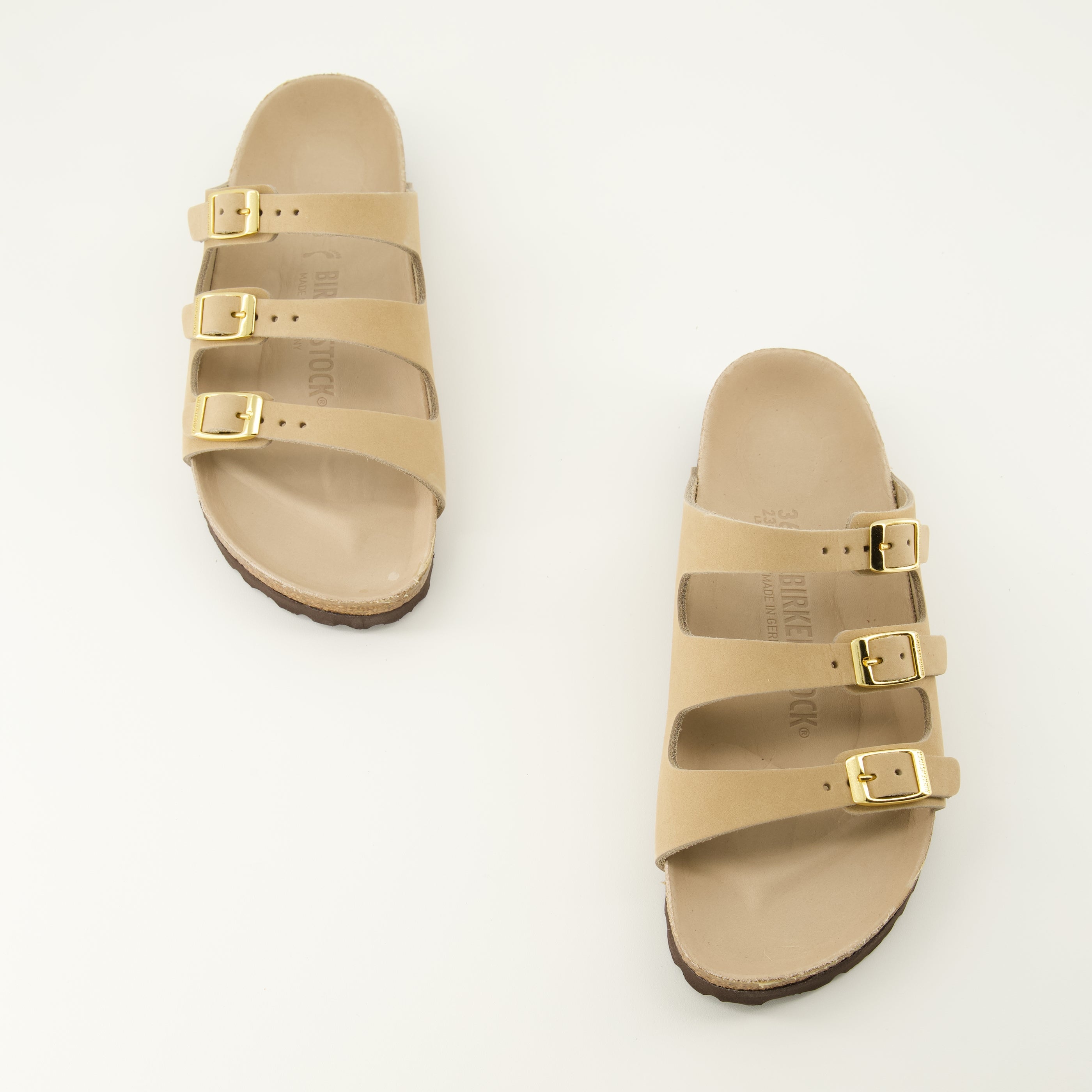 Sandales Florida beige en cuir nubuck