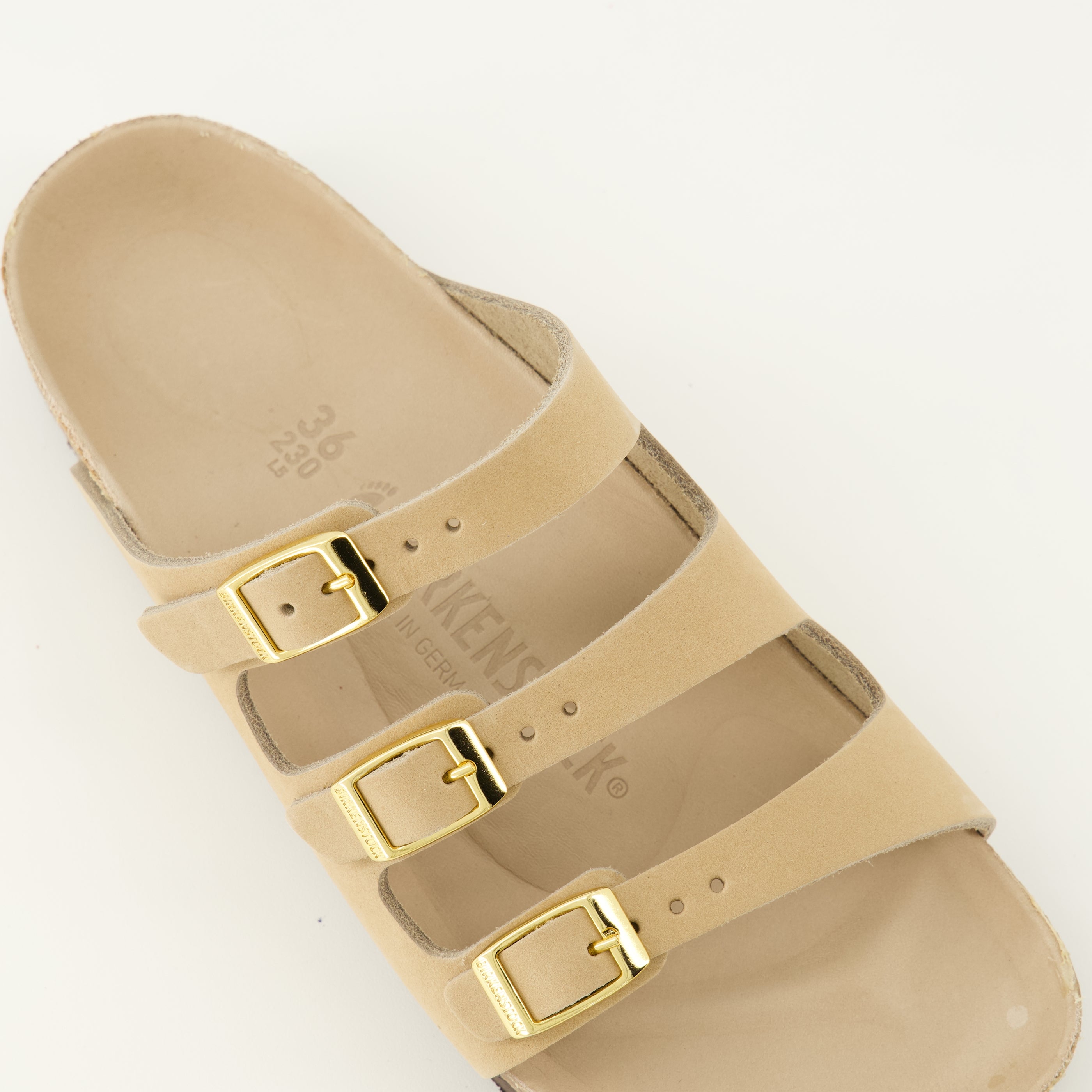 Sandales Florida beige en cuir nubuck