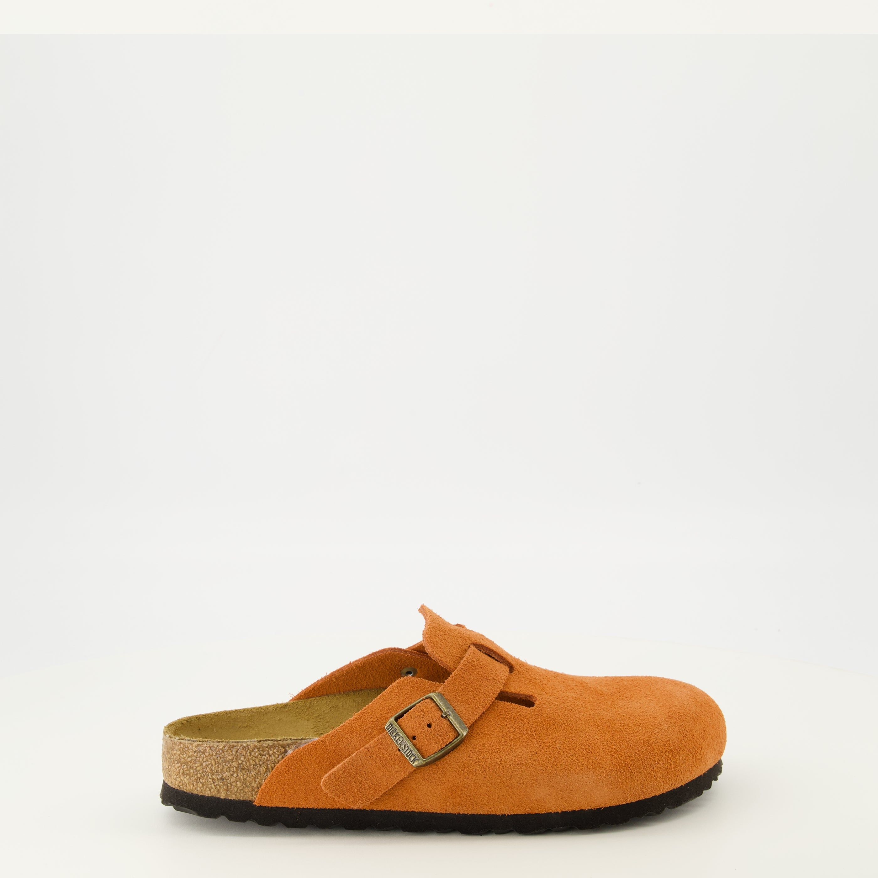 Mules Boston orange en suède