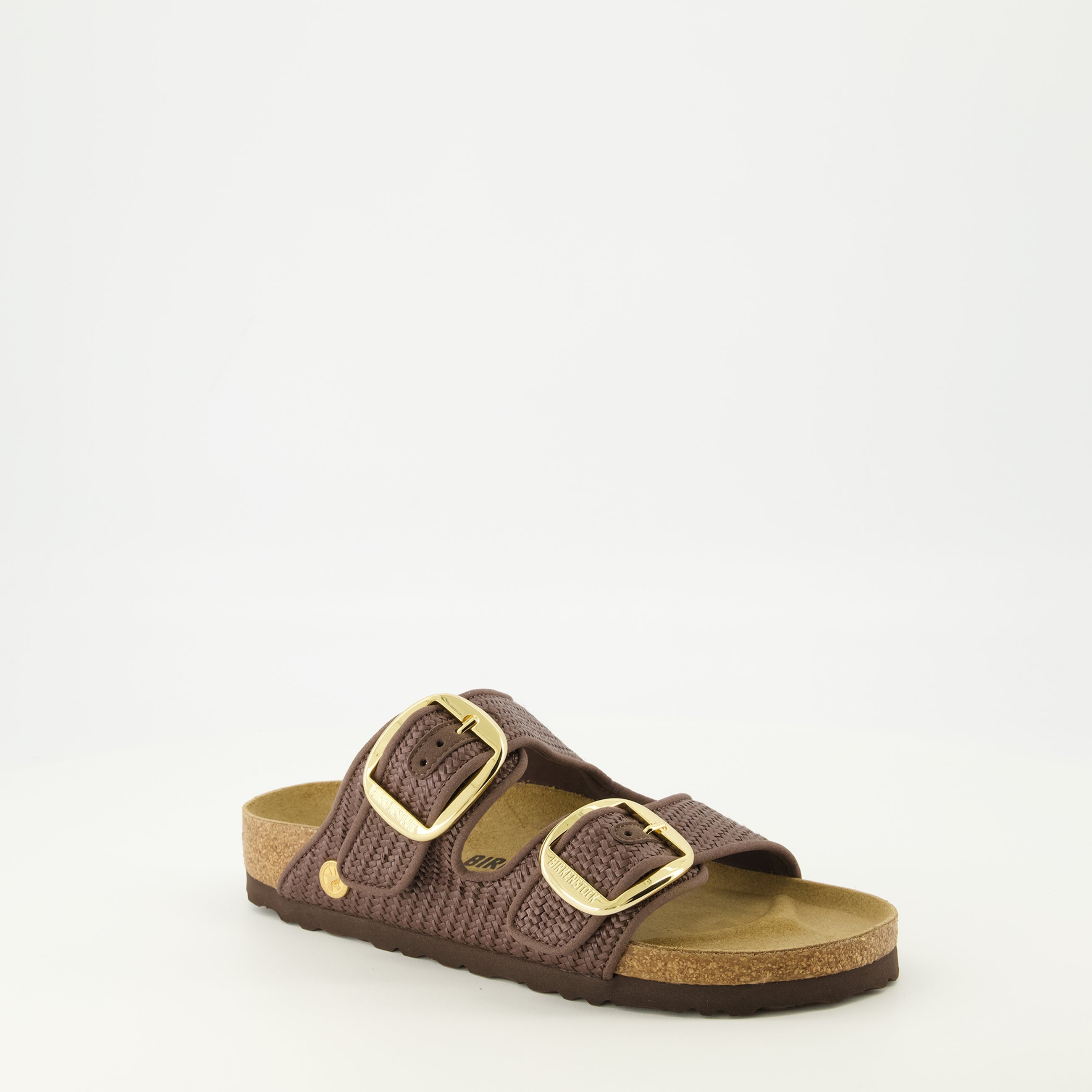 Sandales Arizona Big Buckle en raphia marron