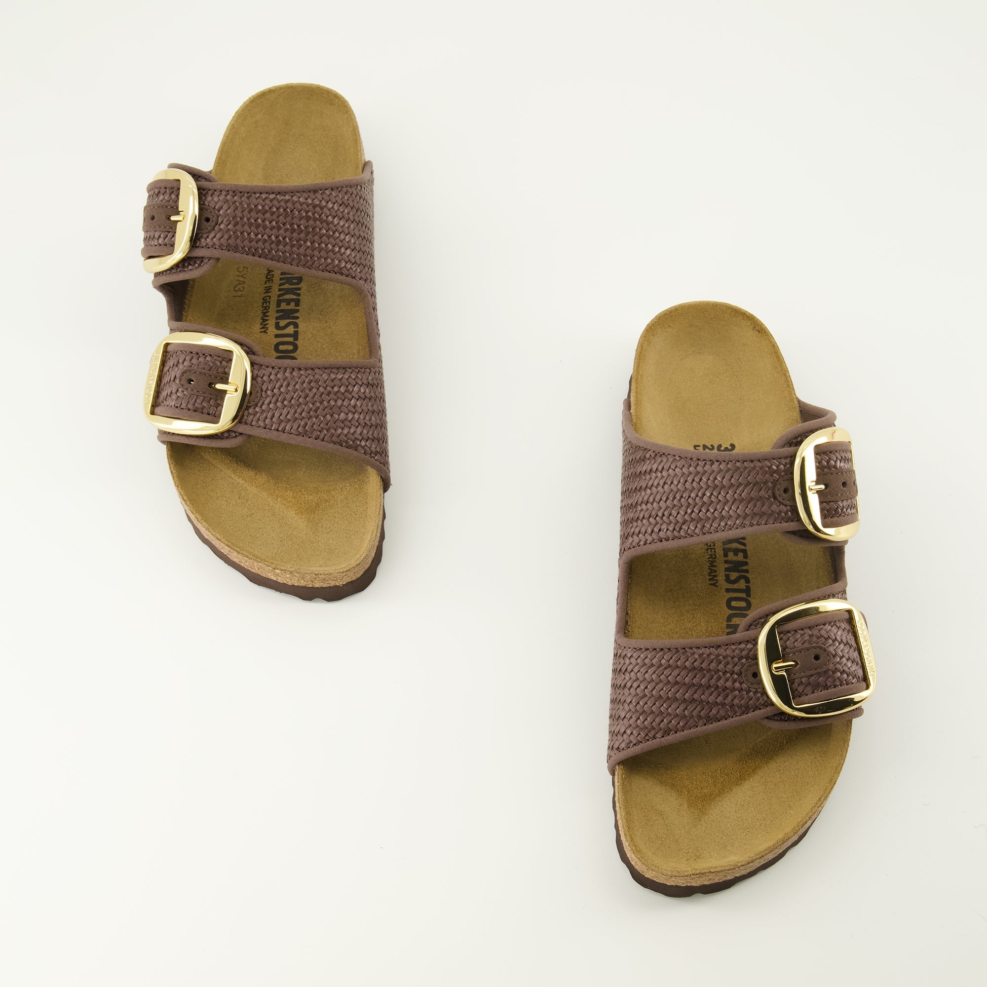 Sandales Arizona Big Buckle en raphia marron