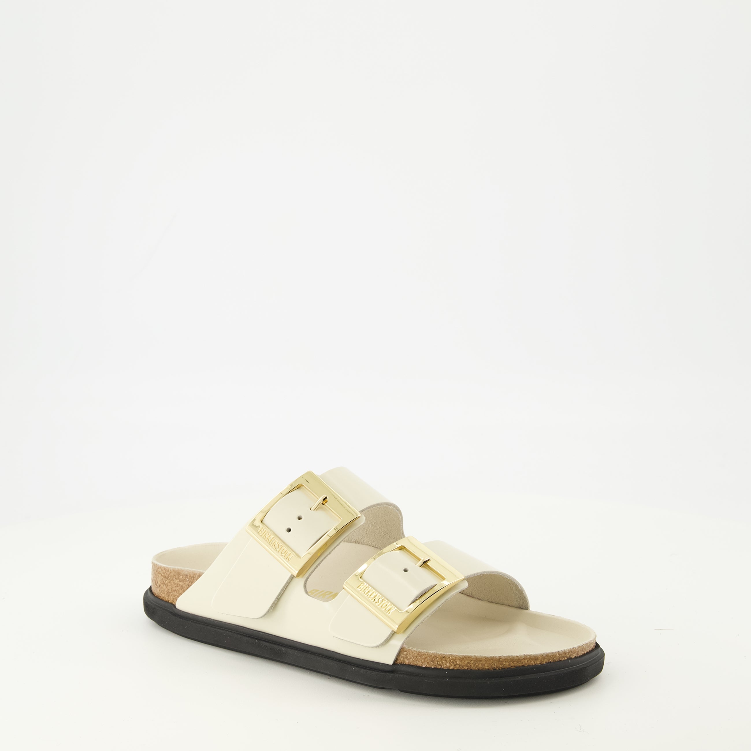 Sandales Arizona en cuir verni blanc