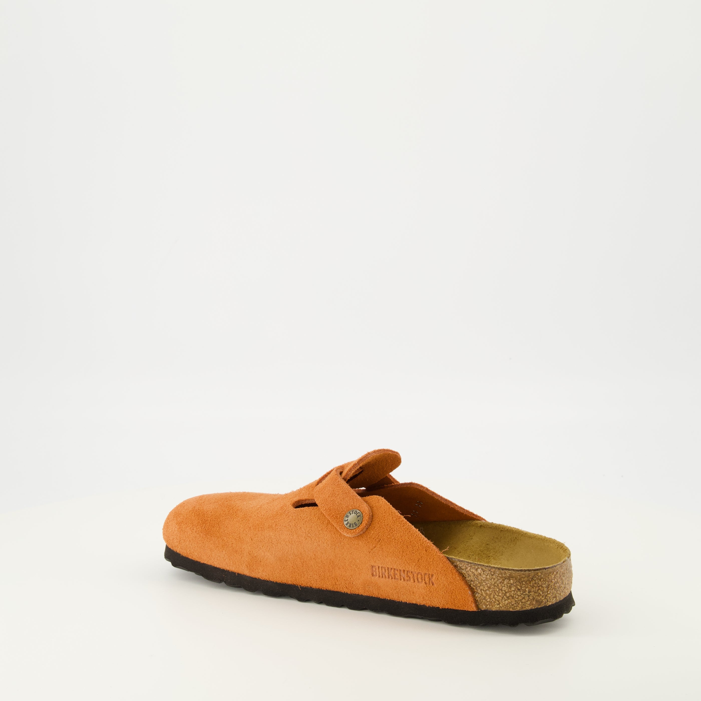 Mules Boston orange en suède