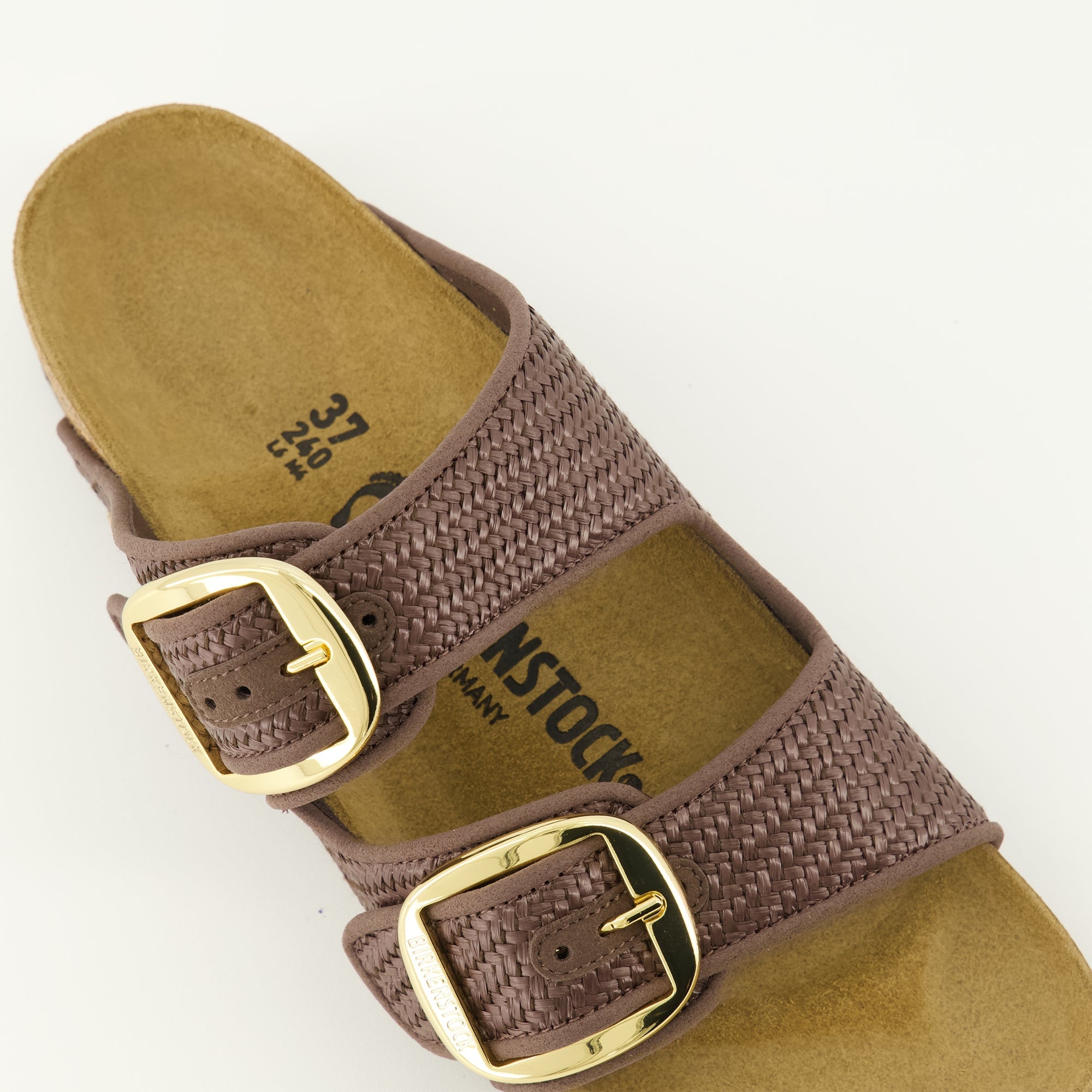 Sandales Arizona Big Buckle en raphia marron