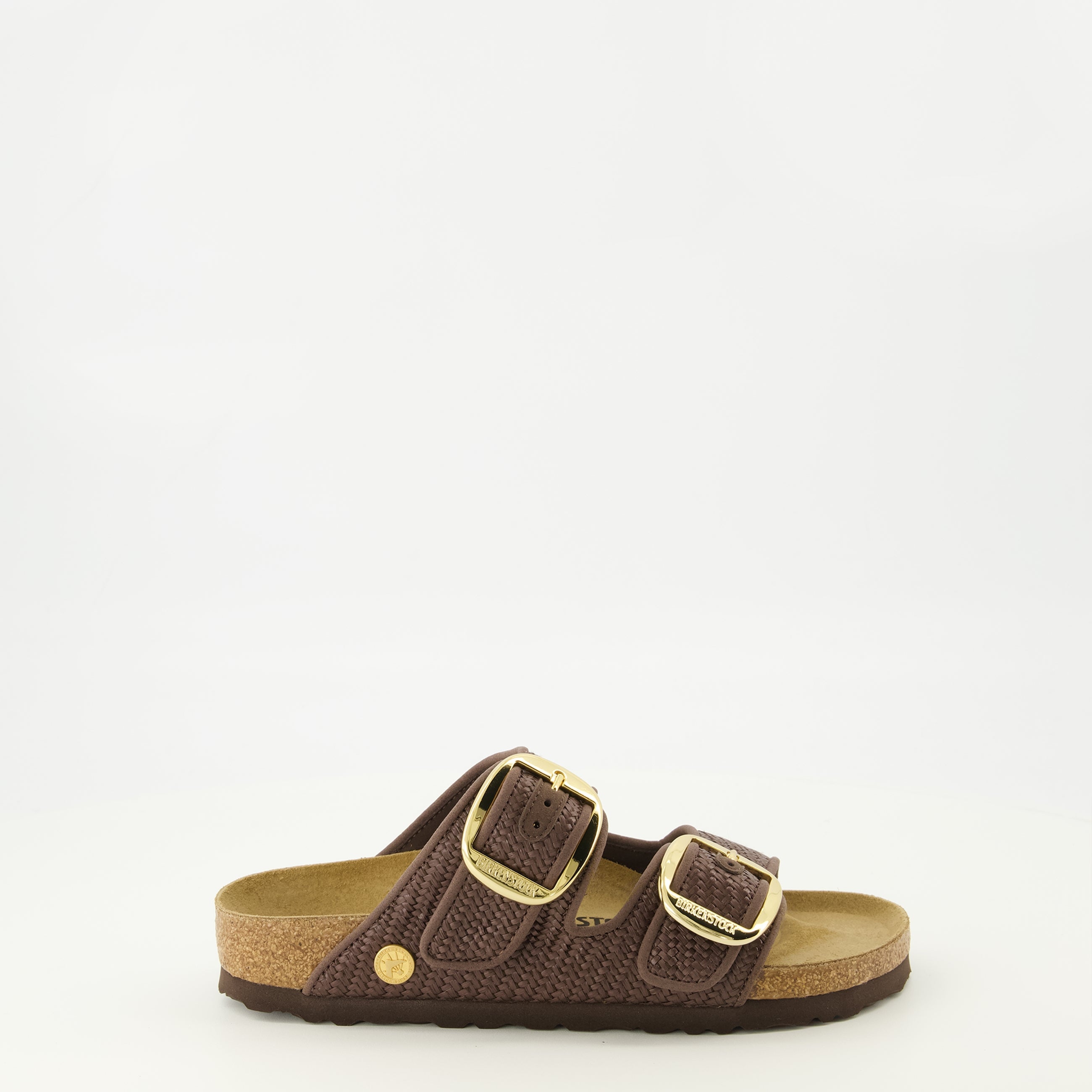 Sandales Arizona Big Buckle en raphia marron