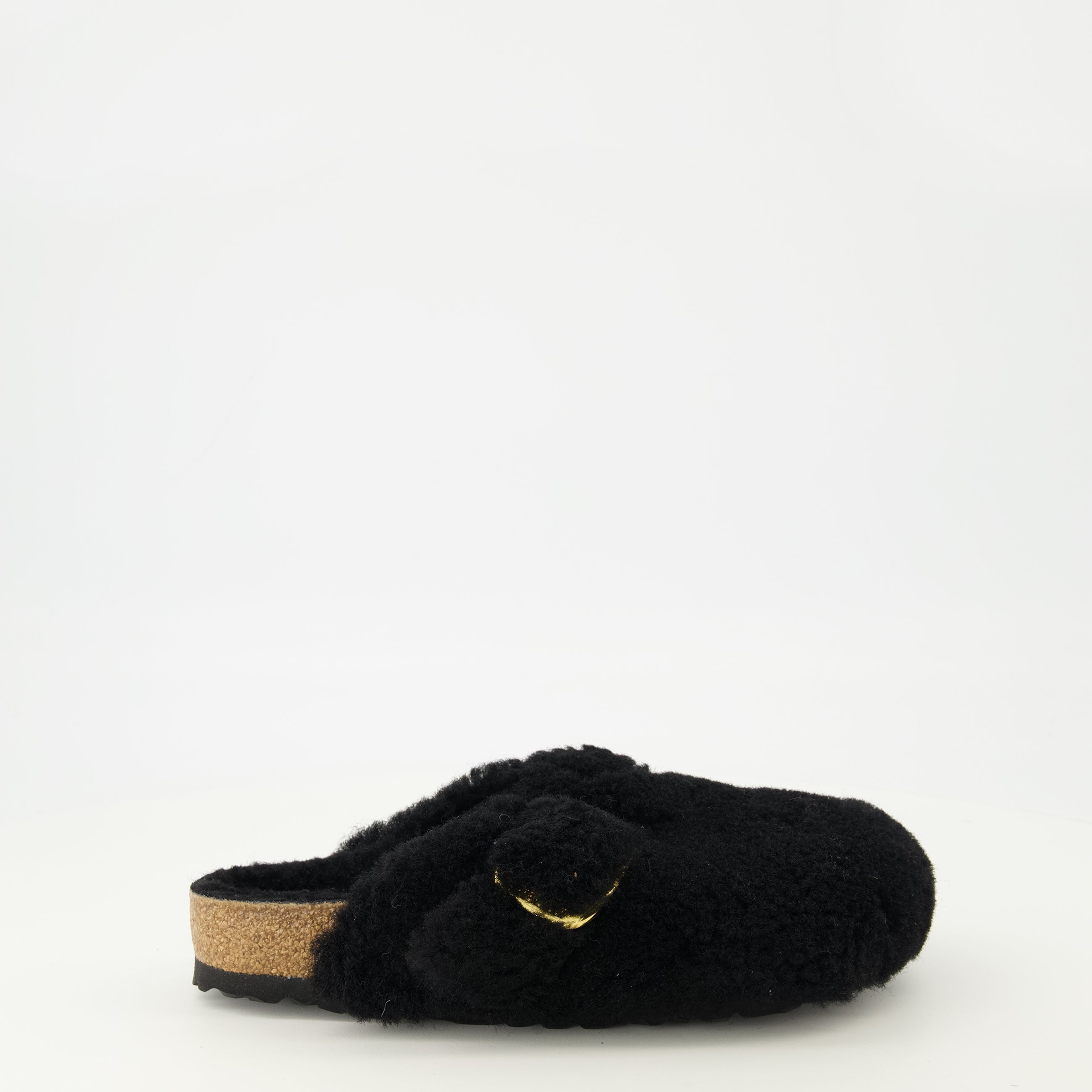 Mules Boston en teddy noir