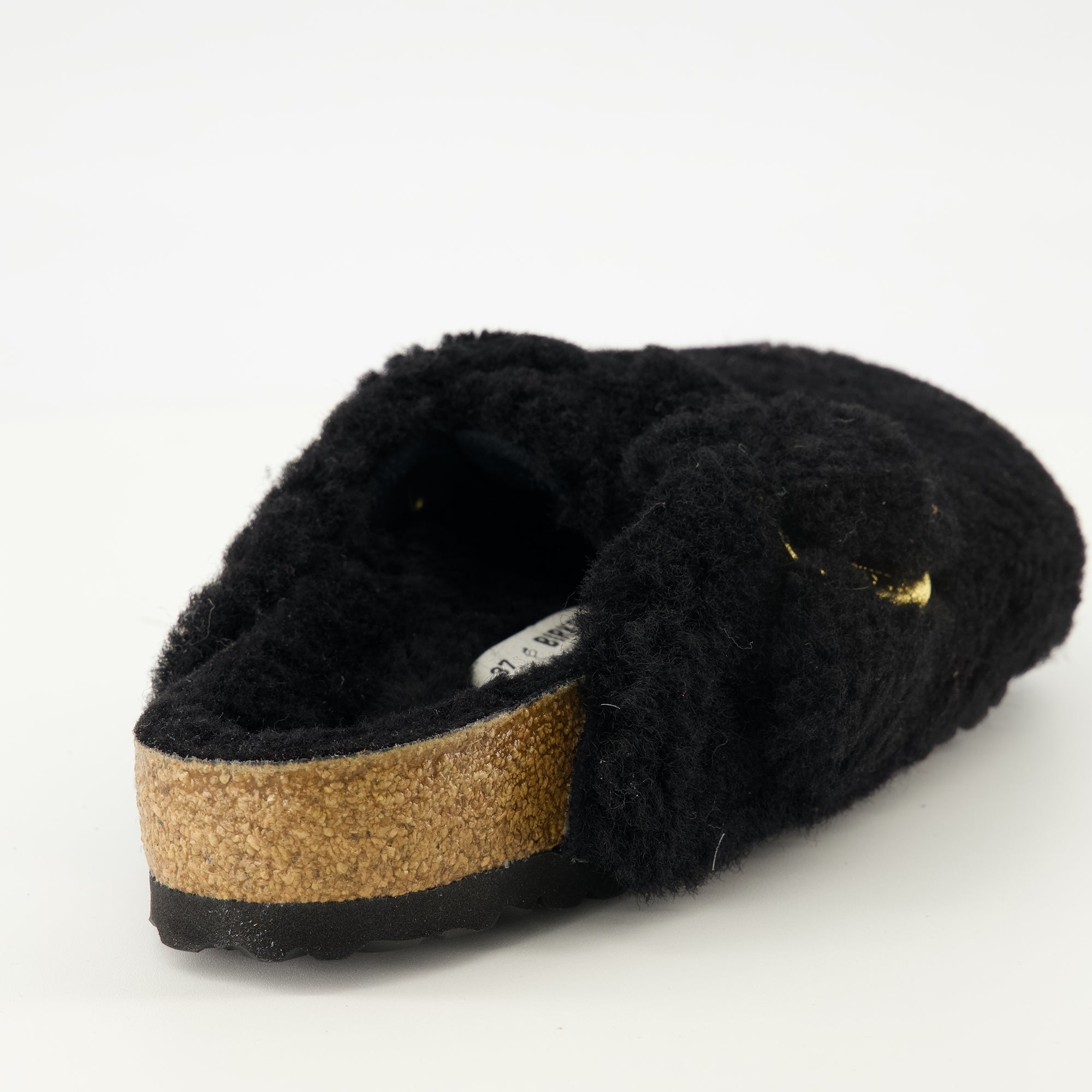 Mules Boston en teddy noir