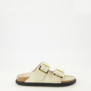 Sandales Arizona en cuir verni blanc