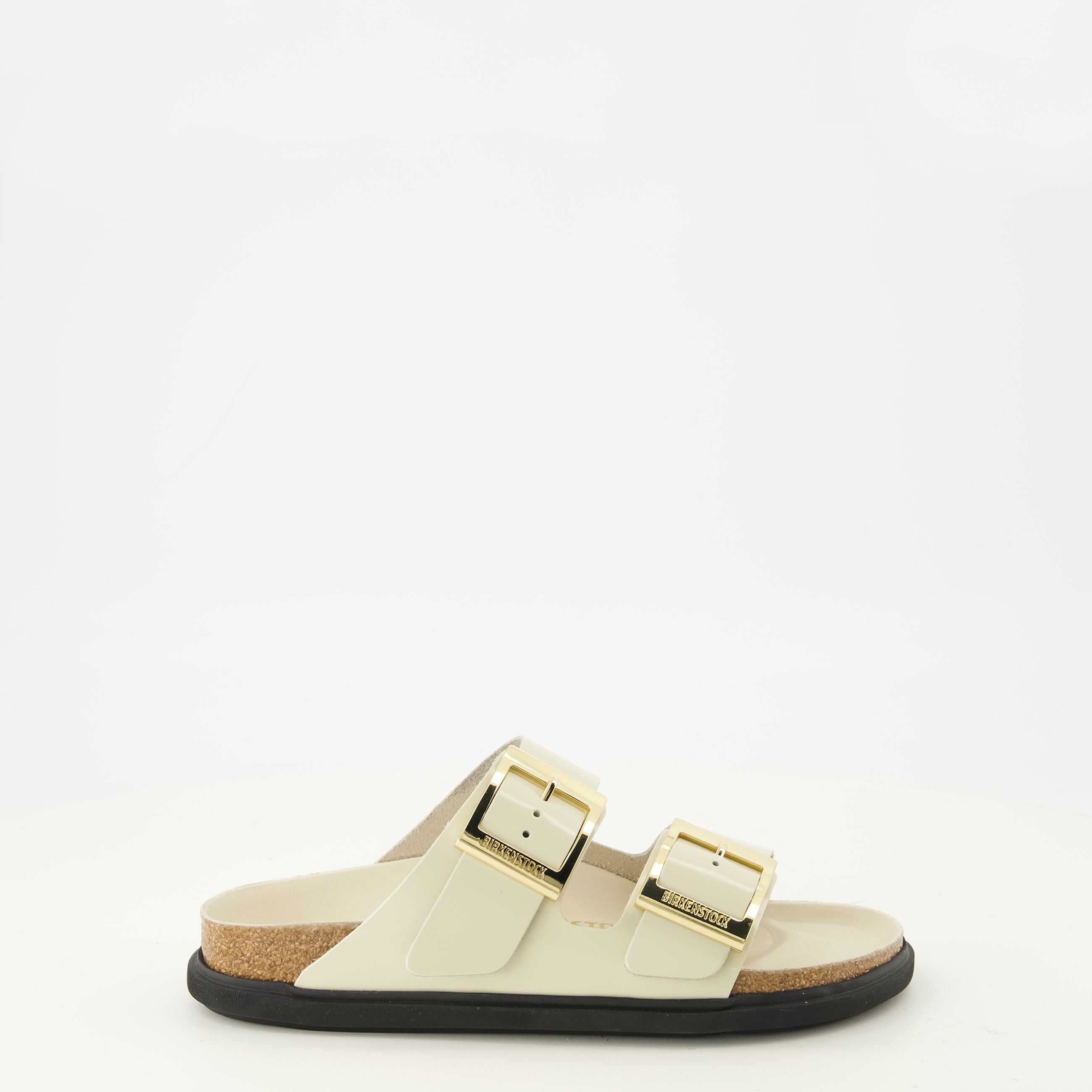 Sandales Arizona en cuir verni blanc