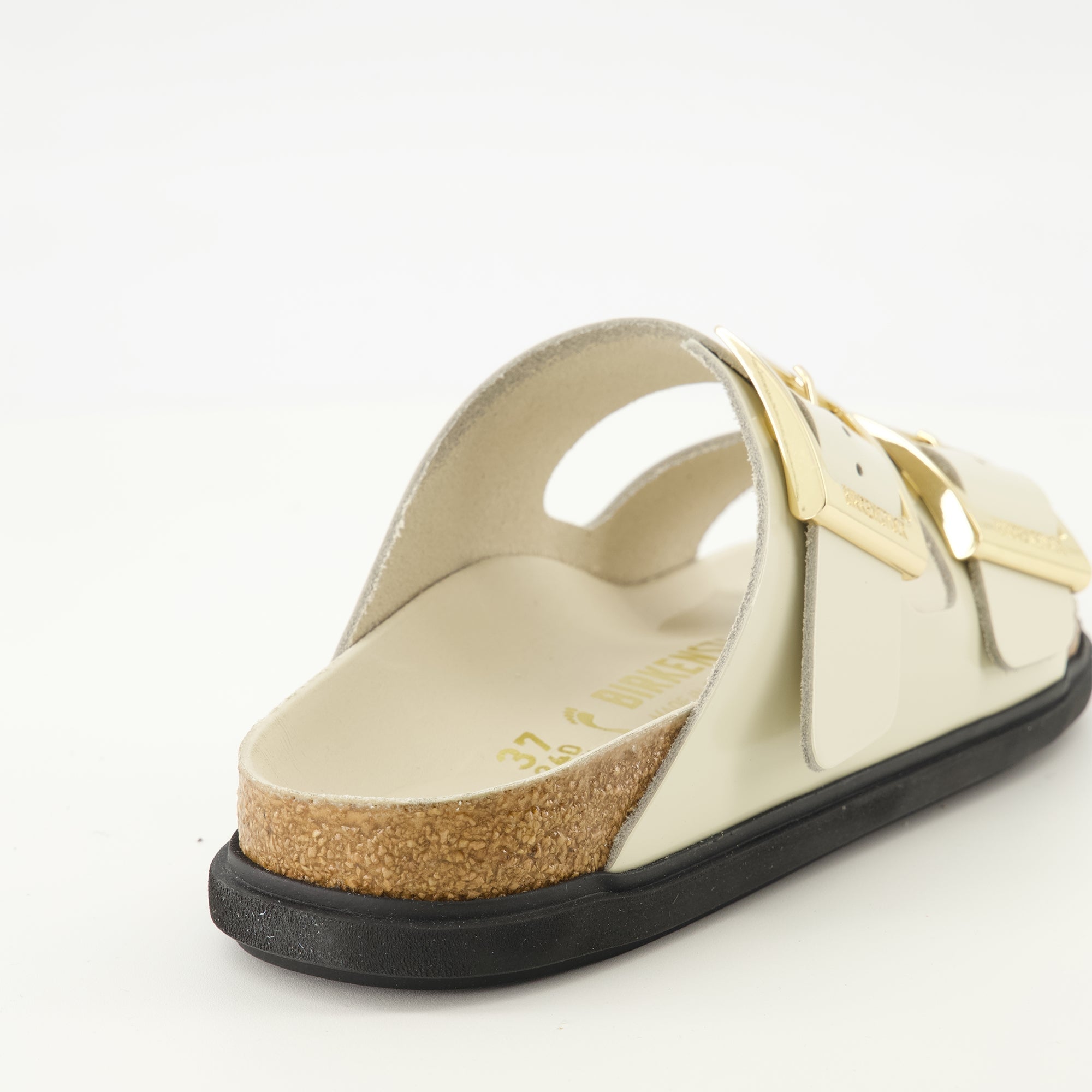 Sandales Arizona en cuir verni blanc